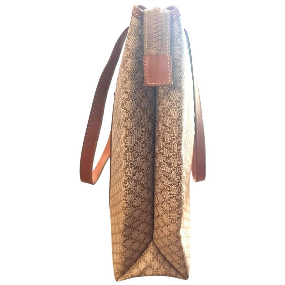 Celine Macadam Coated Canvas Tote Brown Triomphe Logo Large Shoulder Bag CLEAN - Picture 7 of 14